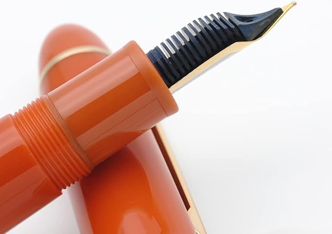 JINHAO X159 Fountain Pen (EF Nib 0.38mm, Orange Red with Gold Clip)