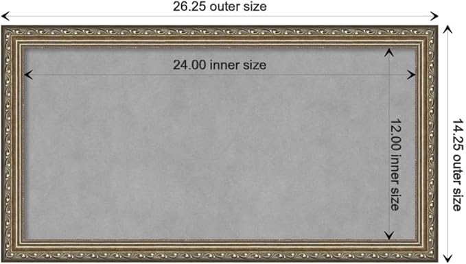 Amanti Art Silver Framed Magnetic Board 14x26 Small Vision Board for use with Magnets, 100% Metal Sheet to Display Items as Office Decor or for Home Organization in mudroom, Kitchen or Kids Room
