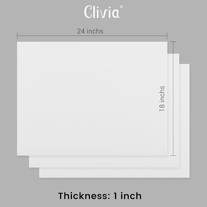 CMI Commercial Grade Cutting Board for Kitchens,Cutting Board Set,Thick White Plastic Chopping Board,24 x 18 x 1 Inch, White-Color 3 of Pack Set,NSF Approved