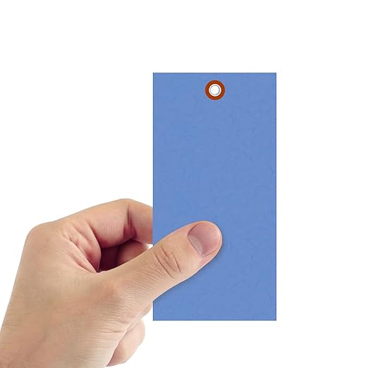 SmartSign (Pack of 100) Blue Blank Tyvek Shipping Tags with Metal Eyelets, 6.25 x 3.125 Inches, Size #8, 8 mil Thick, Durable for Shipping, Inventory, and Color Coding