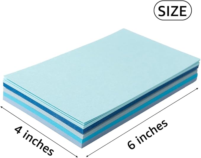 50 Sheets 4x6 Colored Cardstock Paper 5 Colors Blank Flash Cards, 250 GSM Heavy Card for DIY Art Projects, Cards (5 Blue)