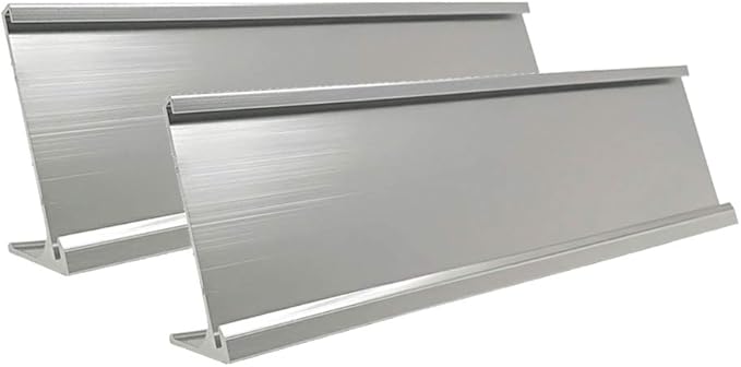 2" x 8" Nameplate Desktop Holder 2 Pack (silver)