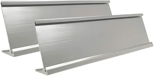 2" x 8" Nameplate Desktop Holder 2 Pack (silver)