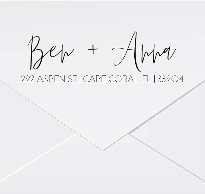 Self Inking Modern Address Stamps | Custom Return Address Stamper (Modern Brush Script, Xtra Wide)