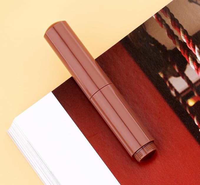 czxwyst Majohn Wancai 2.0 Mini Pocket-Size Eyedropper Fountain Pen (F Nib 0.5mm, Maillard Brown)