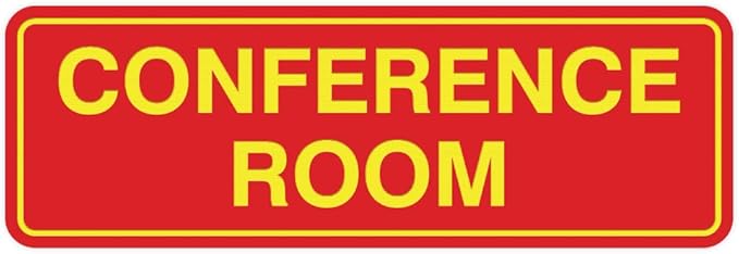 Standard Conference Room Sign - Red/Yellow - Small 1 Pack
