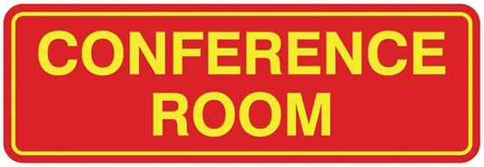 Standard Conference Room Sign - Red/Yellow - Medium 2 Pack