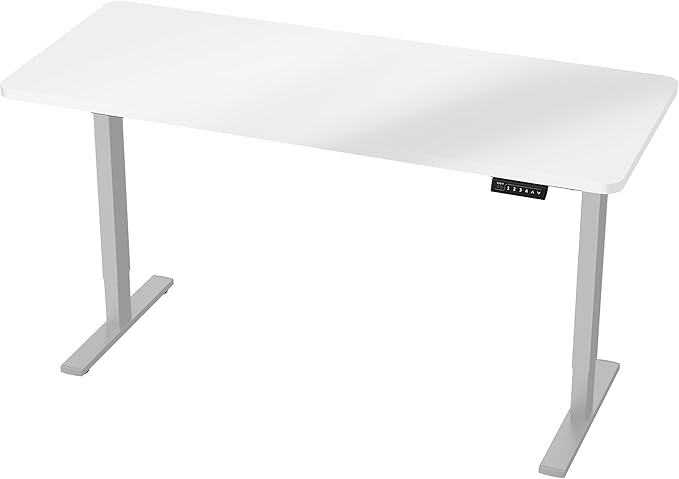 VIVO Electric Dry Erase 60 x 24 in Standing Desk, Memory Height Adjustment, 1B Series, Holds 220 lbs, Whiteboard Top Gray Frame, DESK-KIT-1G6WE