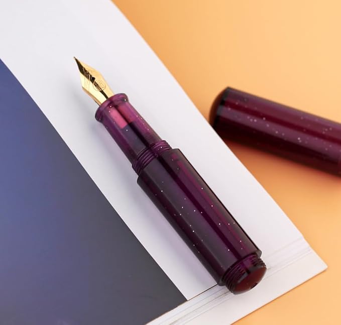 czxwyst Majohn Wancai 2.0 Mini Pocket-Size Eyedropper Fountain Pen (F Nib 0.5mm, Starry Purple)