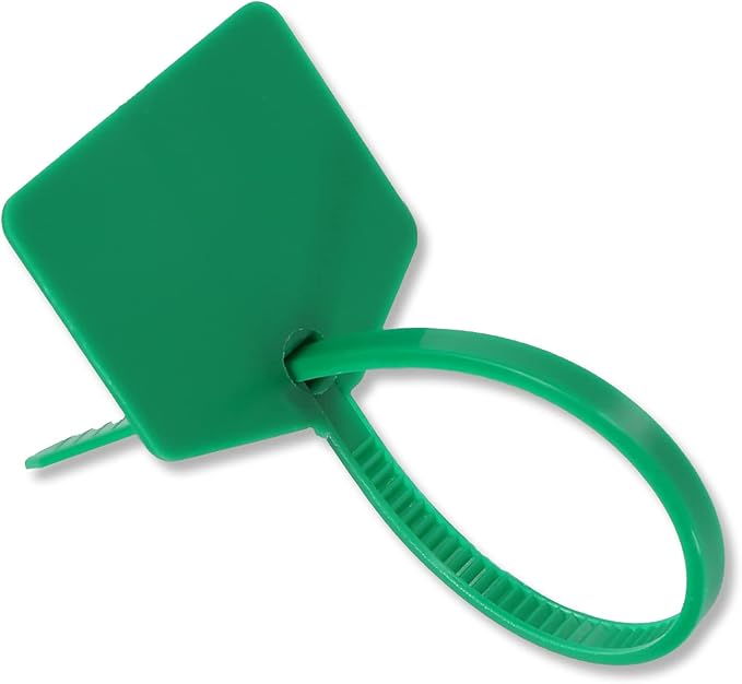 Waterproof Shipping Tags - Self Locking Nylon Writable Marker Ties for Luggage Identification, Plastic Straps Label Mark, Seal Zip Tie for Labeling - 100pcs (Green)