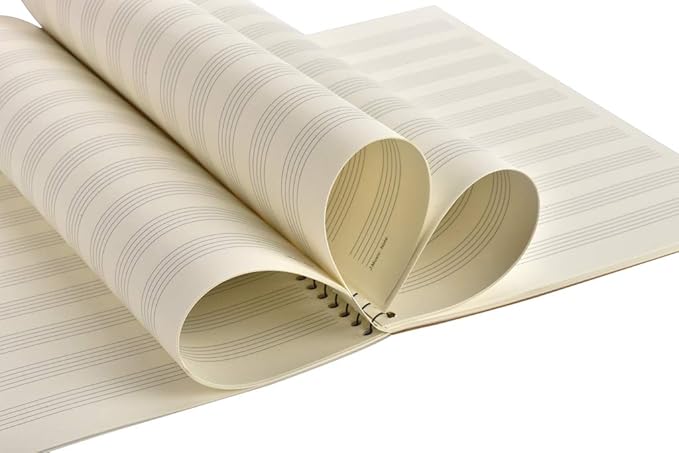 MOREYES Music Notebook Composition Manuscript Staff Notebook with 100 Pages 10.24x7.5 inch/26x19cm (Music clef notebook)