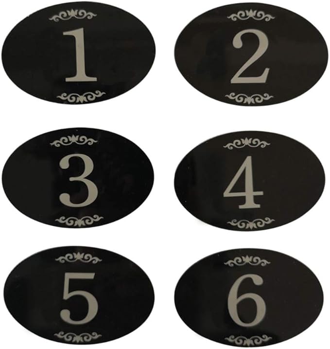 StayMax Locker Number Signs Door Sign with Self-Adhesive Tape Number Black (1-200)