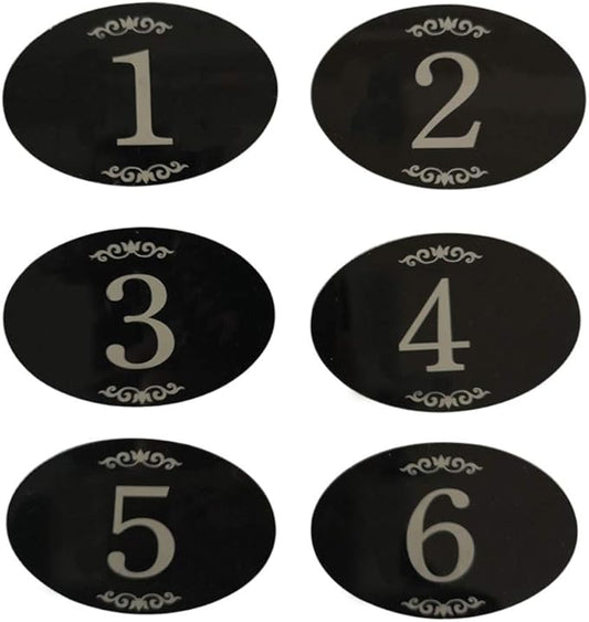 StayMax Locker Number Signs Door Sign with Self-Adhesive Tape Number Black (1-50)
