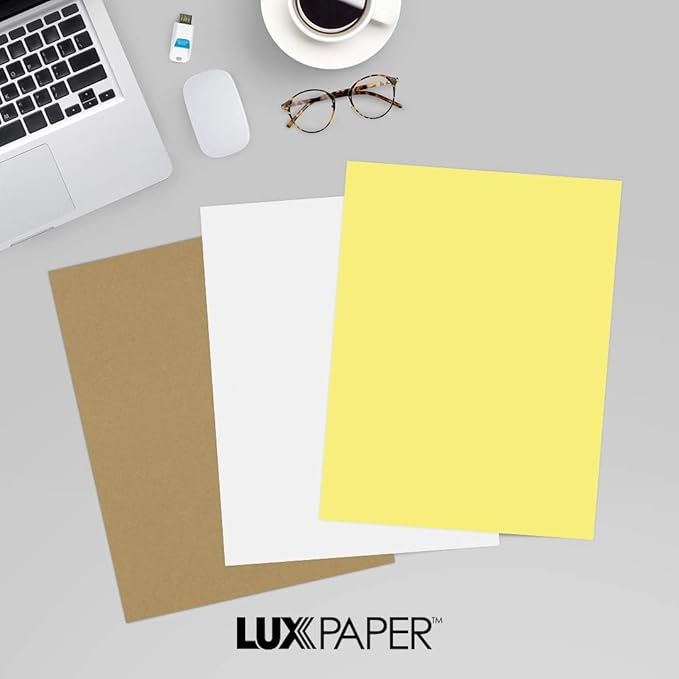 LUXPaper 8.5" x 11" Paper | Letter Size | Pastel Canary Yellow | 60lb. Text | 500 Qty