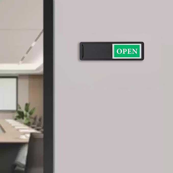 Open Closed Door Sign, Sliding Reversible Door Indicator Sign for Office, Storefront, Salon, Restroom, Studio, Home Office – Red Green Privacy Signs