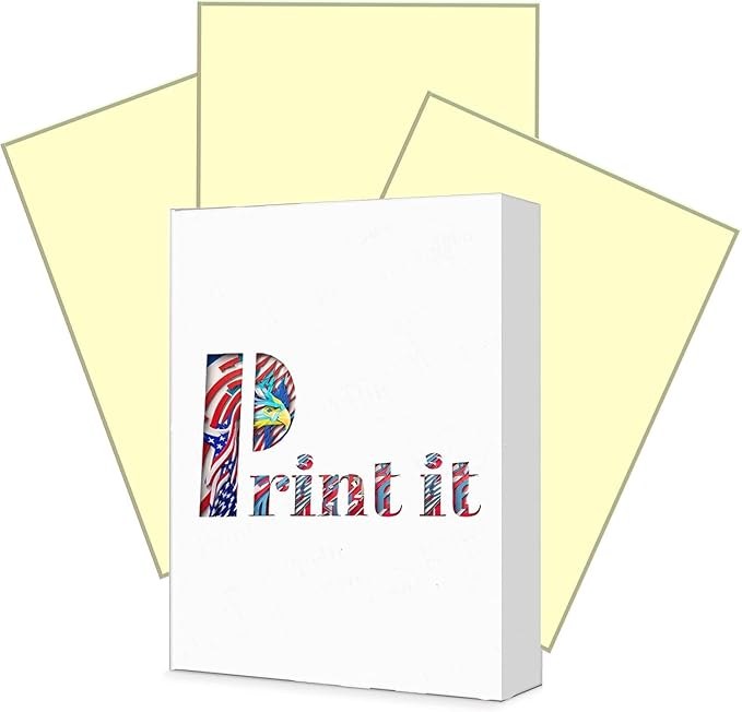 Print It - Vellum Bristol Colored Cardstock Cover Paper, 67 Lb, 8.5" X 11”, Heavyweight Colored Cardstock for Crafts, School, Invitations, And Office Use - Decoration Drawing 250/Case-Ivory