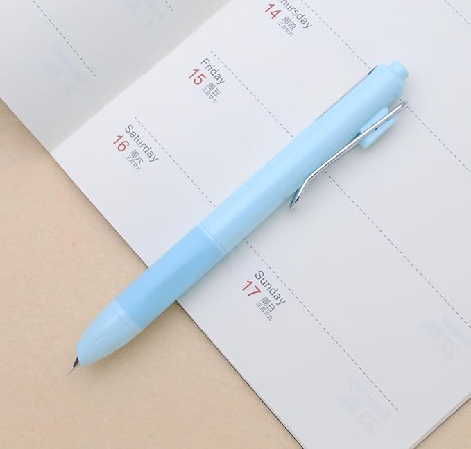 xixixiaozhu OASO K018 Sealed Retractable Fountain Pen Set 0.5mm with 2pcs Blue Ink Cartridges Smooth Writing for School Students (Light Blue)