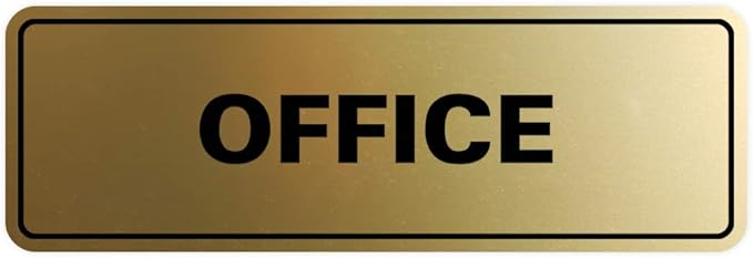 Signs ByLITA Standard Office Sign - Professional Business Signage - Easy to Install (Brushed Gold) - Large 1 Pack