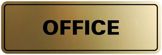 Signs ByLITA Standard Office Sign - Professional Business Signage - Easy to Install (Brushed Gold) - Small 1 Pack
