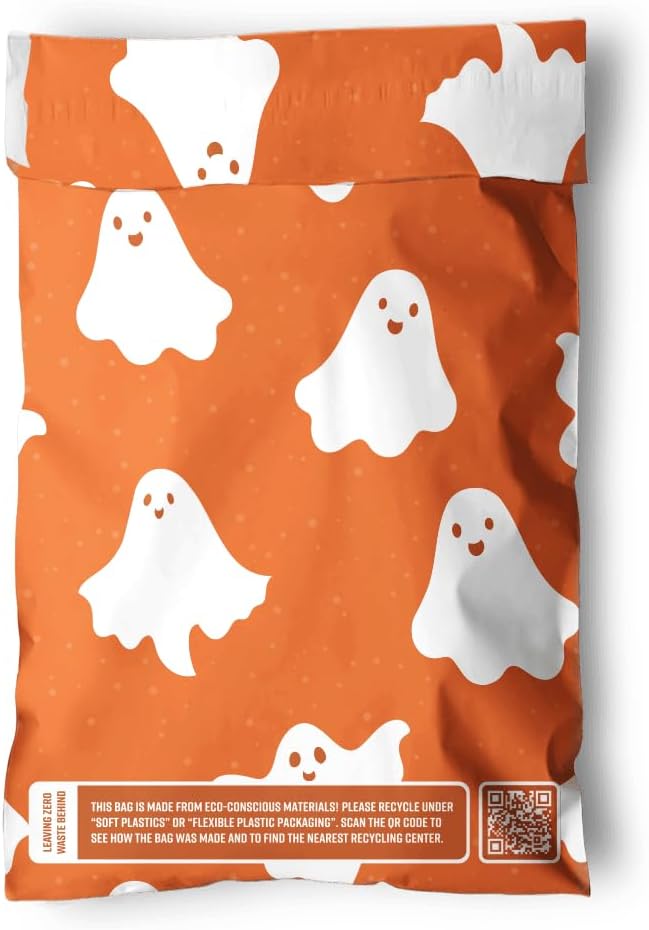 Poly Mailers 6 x 9 Inch- 100 pack Biodegradable Shipping Bags for Stationery and Small Accessories - Impack Self-Seal Waterproof Thick Mailing Envelope for Small Items - Ghost Orange