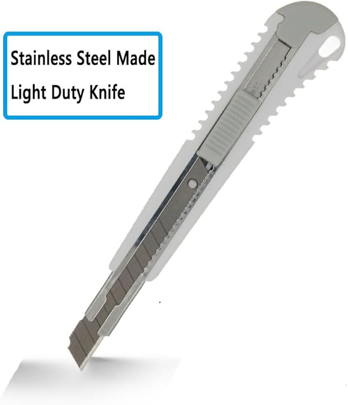 WEKOIL 9mm Snap Off Utility Knife 3 Pack High Hardness Retractable Box Cutters with 30 Pcs Snap Off Blades,Package Cutter 9mm Knife for Home Office Workstation,White