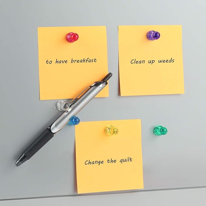 MHDMAG Magnetic Push Pins Powerful Strong Push Pin Magnets for Fridge Whiteboards Calendars Maps in School & Office Pack of 32,Purple