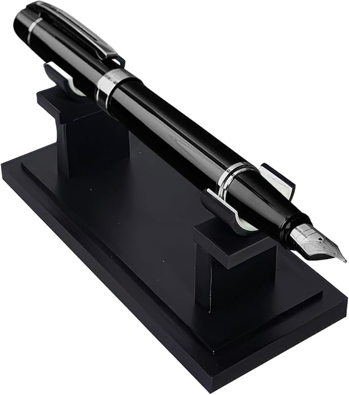 Fountain Pen Holder for Desk | Vintage Acrylic & Metal Organizer Stand | Pencil Holder for Table and Office Pen Holder for Desk Display