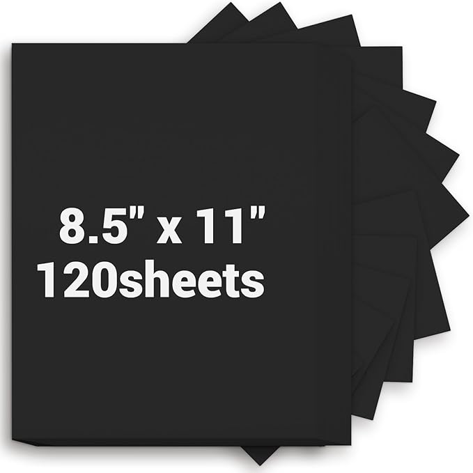 Cardstock Paper, Black Cardstock 8.5x11, 120 Sheets Card Stock, 200GSM Thick Printer Paper 8.5x11, Black Blank Card Stock Paper for Greeting Cards, DIY Cards, Wedding Invitation, Postcards