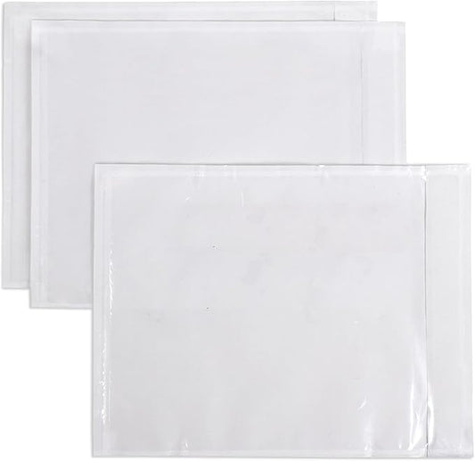 iMailer - 10 PCS 7.5"x5.5" Packing List Pouch- Clear Plastic Envelopes with Self-Adhesive Seal for Packing Slips and Invoices