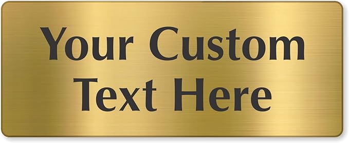 SmartSign Custom Brass Sign - 4" x 10", 40 mil REAL Bugle Brass Metal, Personalized Name Door Sign, Heavy-Duty Premium Engraved Door/Wall Mount Plaque for Business/Office, Gold and Black