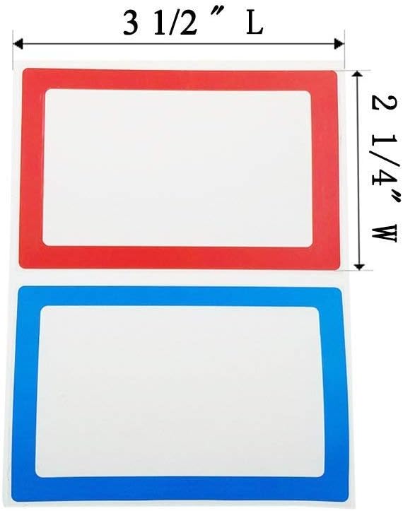 MFLABEL® 400 Colorful Name Tags - 3.5"x2.25" Organization Stickers (Red/Yellow/Blue/Green) | Durable, Waterproof & Peel-Stick for Home, Parties | Non-Toxic Adhesive for Clothes