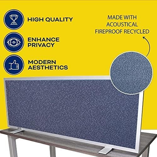 OBEX Acoustical Free Standing Privacy Screen, Cubicle Accessories Desk Privacy Panel, Desk Dividers for Office, Office Furniture Partitions Portable Sound Proof Dividers, 12" x 72", Graphite