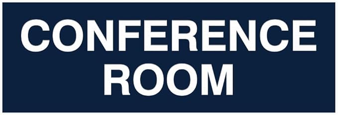 Signs ByLITA Basic Conference Room Sign (Navy Blue/White) - Medium