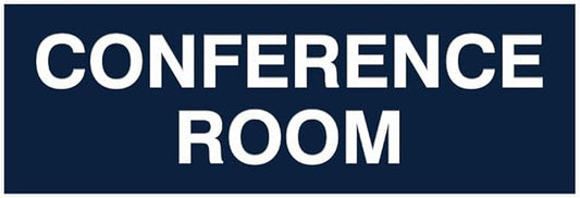Signs ByLITA Basic Conference Room Sign (Navy Blue/White) - Medium