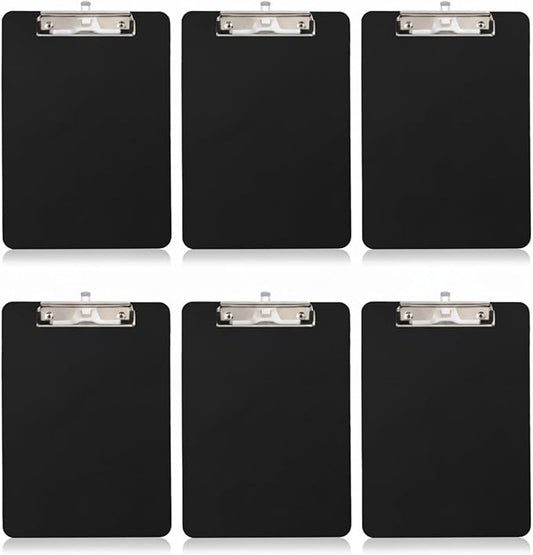 6 Pack Clipboards Bulk with Pen Holder,Thickened Nursing Clip Boards 8.5x11 Heavy Duty,A4 Letter Size,Hanging Clipboards for Women Kids Teacher, School Office Home Work (Black)
