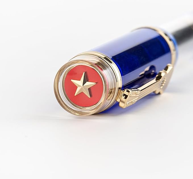 JINHAO 1935 Fountain Pen TIANDAO Series #8 Nib Ink Pen with Guitar-Shaped Clip and Ink Converter (M Nib 0.7mm, Blue)