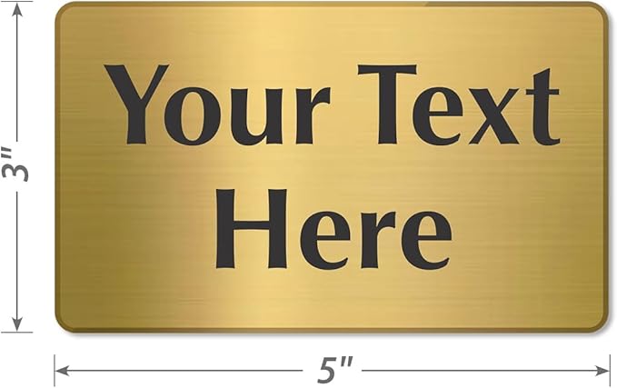 SmartSign Custom Brass Sign - 3" x 5", 40 mil REAL Bugle Brass Metal, Personalized Name Door Sign, Heavy-Duty Premium Engraved Door/Wall Mount Plaque for Business/Office, Gold and Black