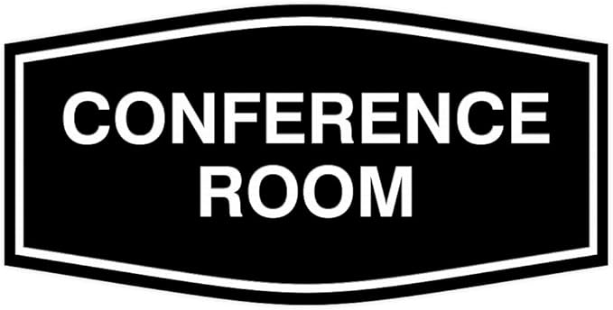 Fancy Conference Room Sign (Black) - Large