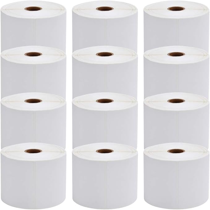 MFLABEL 4x6 Direct Thermal Shipping Labels - 12 Rolls of 450 Labels/Roll, Compatible with Zebra 2844/ZP450/ZP500/ZP505, USPS/FedEx/UPS/Amazon Shipping, Smudge-Resistant & Permanent Adhesive