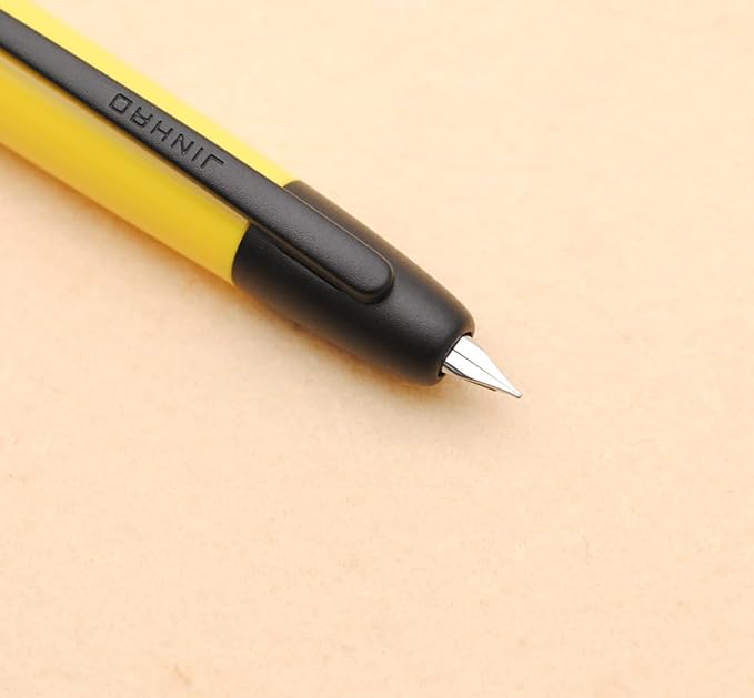 JINHAO 20 Press Fountain Pen, Retractable Capless Resin Pen with Ink Converter (EF Nib 0.4mm, Lemon Yellow - Black Clip)