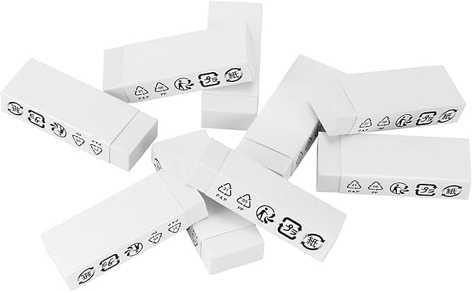 Amazon Basics Block White Eraser, 10 Count (Pack of 1)
