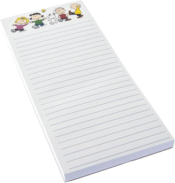 Graphique Magnetic Notepad - Peanuts Gang Grocery and Shopping List - Fun Decorative To-Do List - Perfect House Warming Gifts - 100 Tear off Sheets (4" x 9.25" x .5")