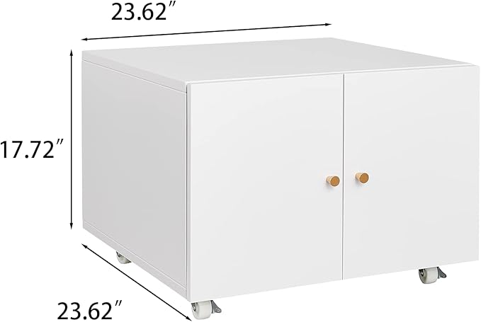 Zateety Metal Printer Stand with Storage Mobile Printer Tables for Small Spaces with Door Adjustable Shelf File Cabinet on Wheels for Home Office