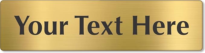 SmartSign Custom Brass Sign - 2" x 8", 40 mil REAL Bugle Brass Metal, Personalized Name Door Sign, Heavy-Duty Premium Engraved Door/Wall Mount Plaque for Business/Office, Gold and Black