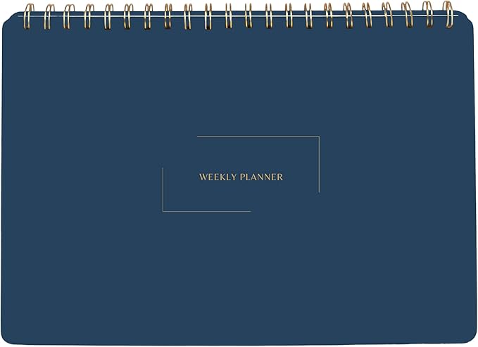Merely Home Undated Weekly Planner | 8.25” x 11.75” Work To-Do Notebook | ADHD Academic Organizer | Multi-Layout | Men and Women Planner | College Supplies | Navy | Landscape Layout