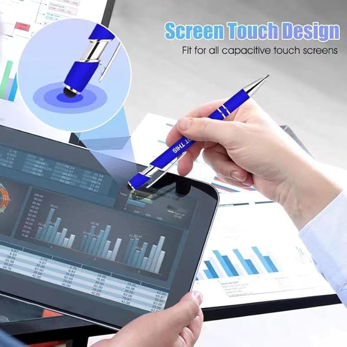 Greengines 50 Pieces Inspirational Pens, Motivational Ballpoint Pen with Stylus Tip Funny Ink Pens Bulk Inspirational Gifts for Women Coworkers Office Supplies Black Ink