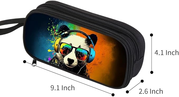 HiGaits Pencil Case for Boys,Multi-Slot Large Capacity Pencil Pouch with Soft Zipper, Durable Pen Box Panda