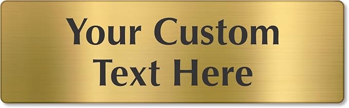 SmartSign Custom Brass Sign - 3" x 10", 40 mil REAL Bugle Brass Metal, Personalized Name Door Sign, Heavy-Duty Premium Engraved Door/Wall Mount Plaque for Business/Office, Gold and Black