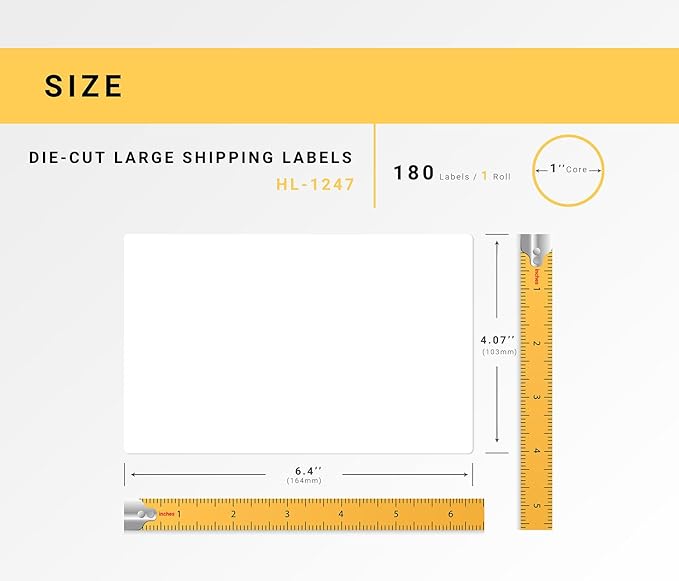 HOUSELABELS Compatible with DK-1247 Replacement Roll for Brother QL Label Printers; 180 Large Shipping Labels; 4.07" x 6.4" (103mm*163mm) - 40 Rolls