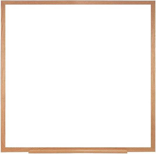 Ghent 4 x 4 Porcelain Magnetic Whiteboard, Wood Frame, 1 Marker, 1 Eraser, Made in the USA (M1W-44-4)